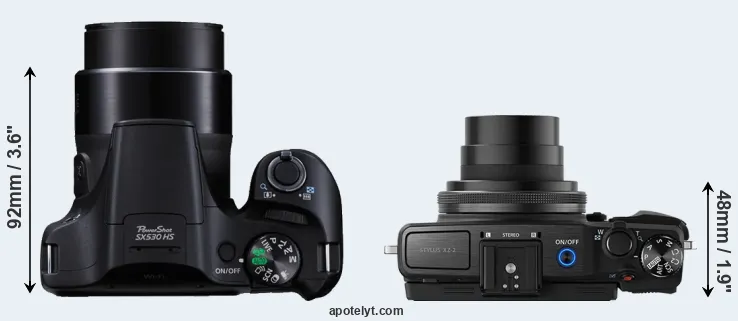 Compare SX530 versus XZ-2 top