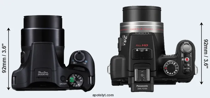 Compare SX530 versus FZ100 top