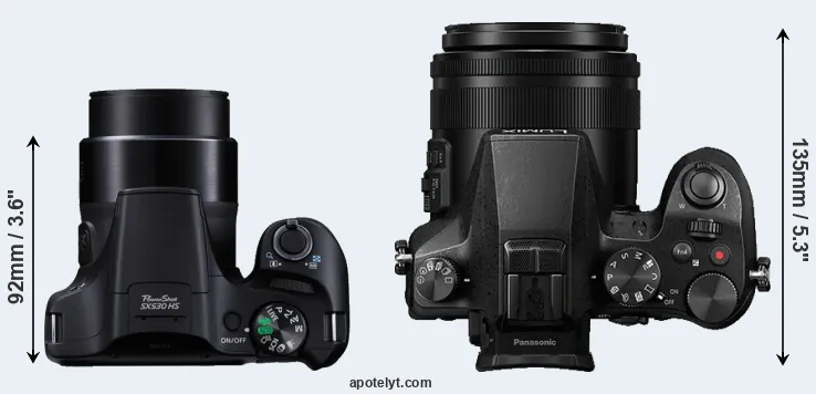 Compare SX530 versus FZ2000 top