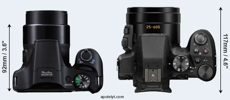 Compare SX530 versus FZ300 top