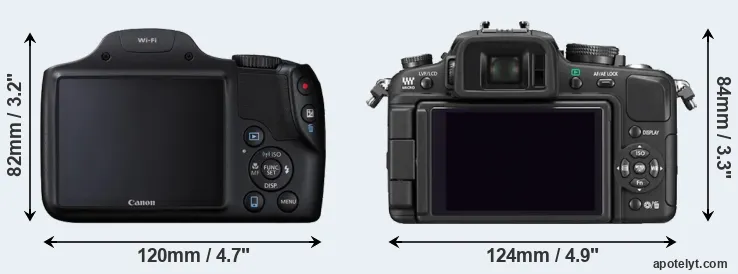 Comparison SX530 or G1 rear