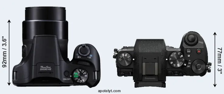 Compare SX530 versus G7 top