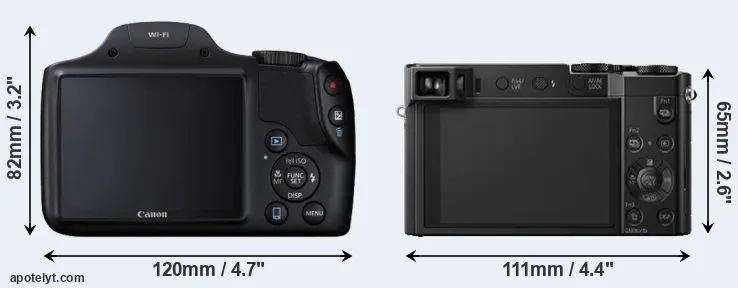 Comparison SX530 or ZS100 rear