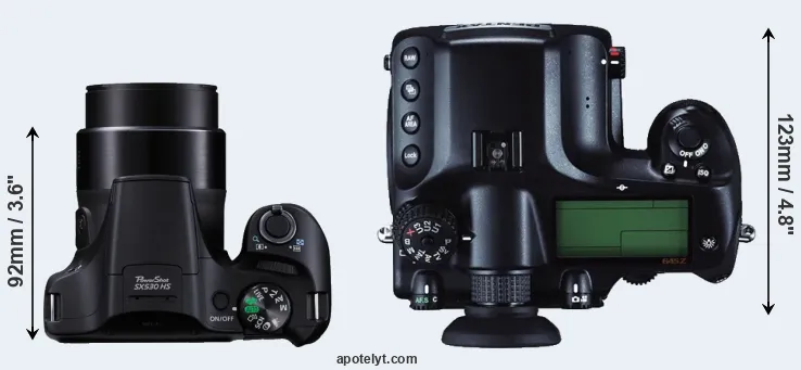 Compare SX530 versus 645Z top