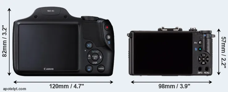 Comparison SX530 or Pentax Q rear