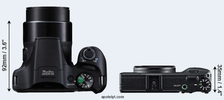 Compare SX530 versus GR top