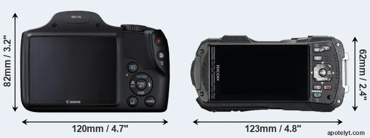 Comparison SX530 or WG-60 rear