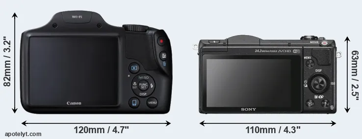 Comparison SX530 or A5100 rear