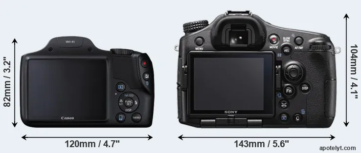Comparison SX530 or A77 II rear