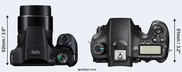 Compare SX530 versus A77 II top