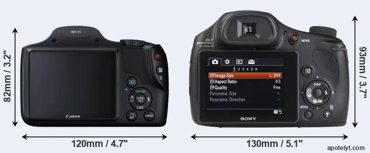 Comparison SX530 or HX350 rear