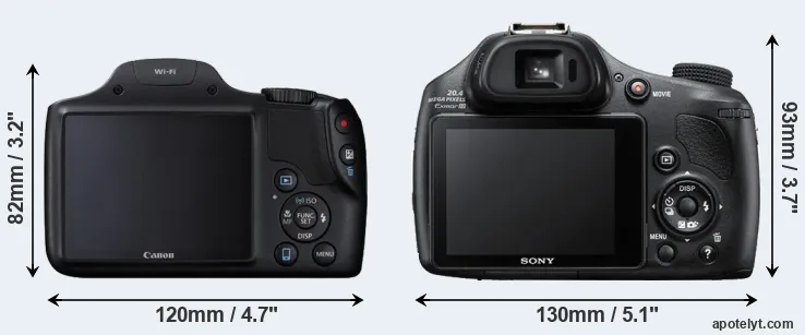 Comparison SX530 or HX400V rear