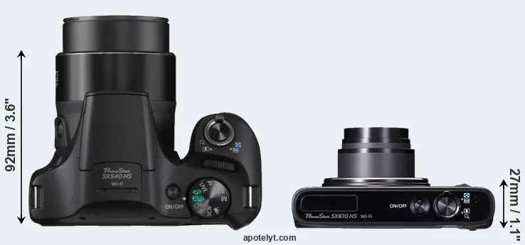 Compare SX540 versus SX610 top