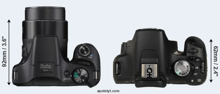 Compare SX540 versus T1i top