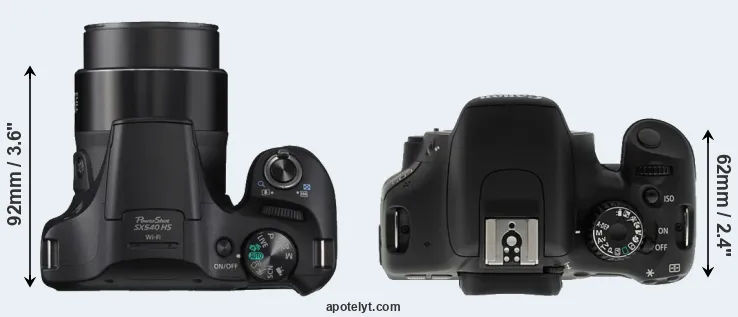 Compare SX540 versus T2i top