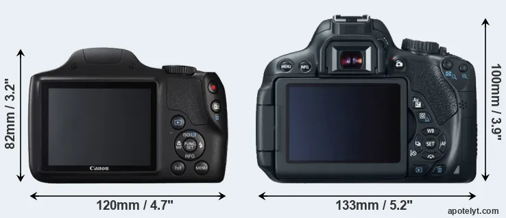 Comparison SX540 or T4i rear
