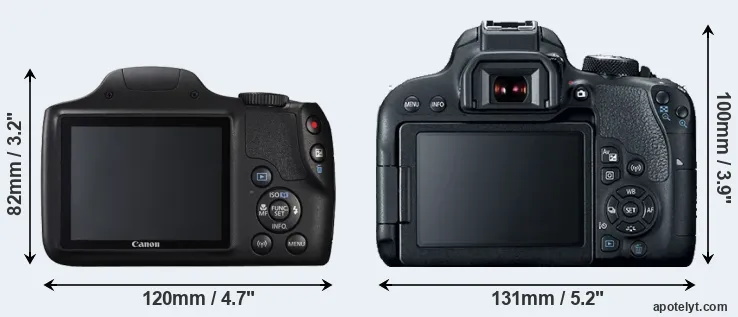 Comparison SX540 or T7i rear