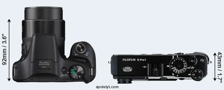 Compare SX540 versus X-Pro1 top