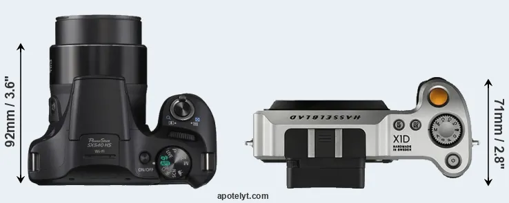 Compare SX540 versus X1D top