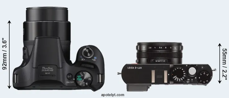 Compare SX540 versus D-LUX Typ 109 top