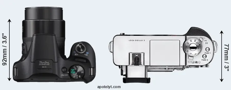 Compare SX540 versus Digilux 3 top