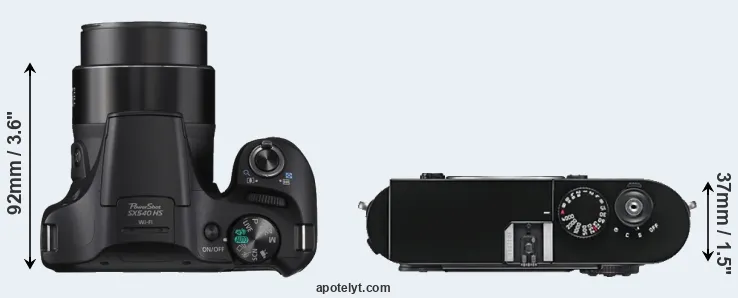Compare SX540 versus M9 top