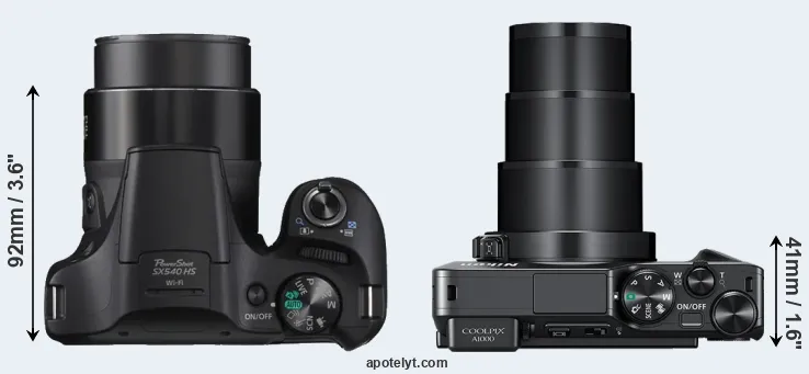 Compare SX540 versus A1000 top