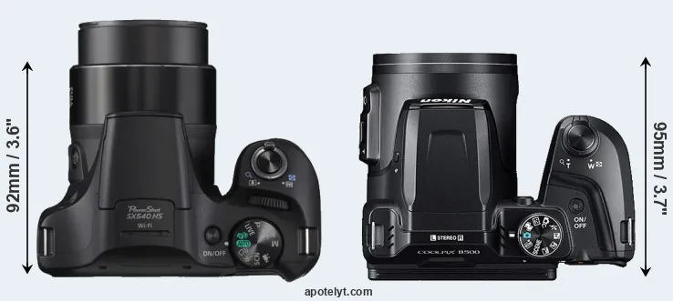 Compare SX540 versus B500 top