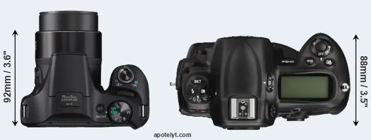 Compare SX540 versus D3X top