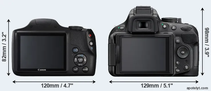 Comparison SX540 or D5200 rear