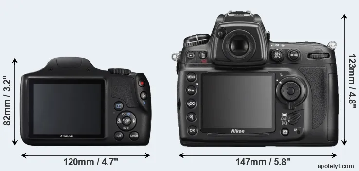 Comparison SX540 or D700 rear