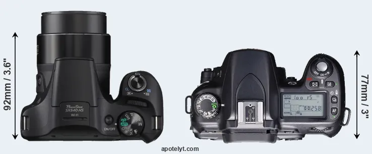 Compare SX540 versus D80 top