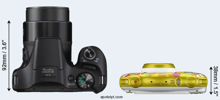 Compare SX540 versus W150 top