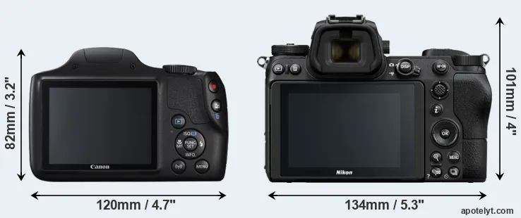 Comparison SX540 or Z6 rear