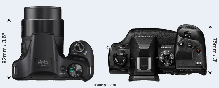 Compare SX540 versus E-M1X top