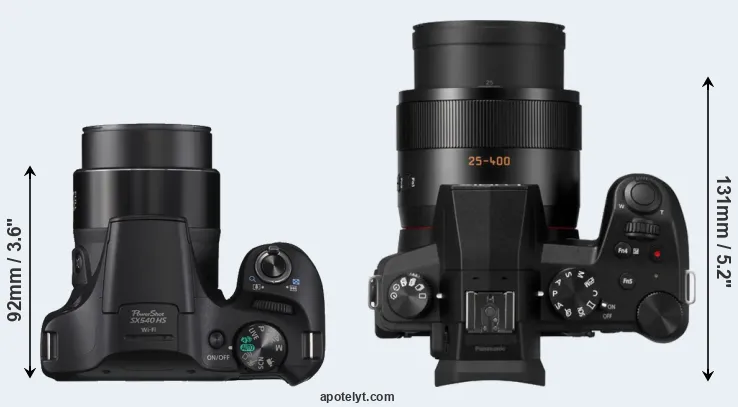 Compare SX540 versus FZ1000 II top