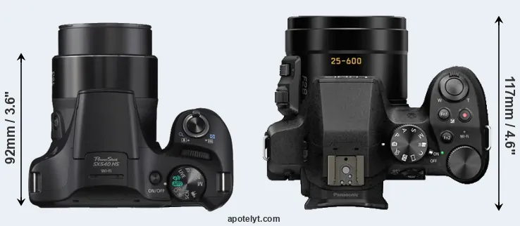Compare SX540 versus FZ330 top