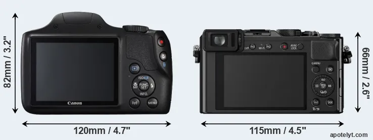 Comparison SX540 or LX100 rear
