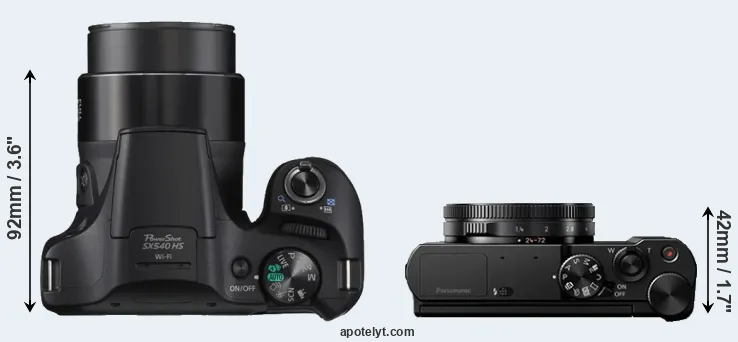 Compare SX540 versus LX15 top