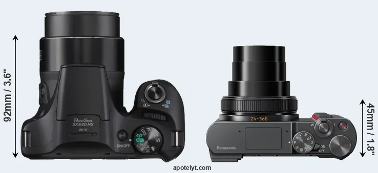 Compare SX540 versus TZ200 top
