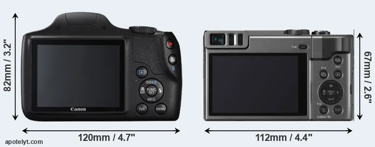 Comparison SX540 or ZS70 rear