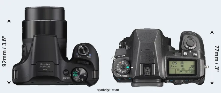 Compare SX540 versus K-3 top
