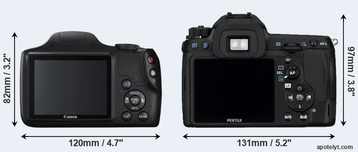 Comparison SX540 or K-5 rear