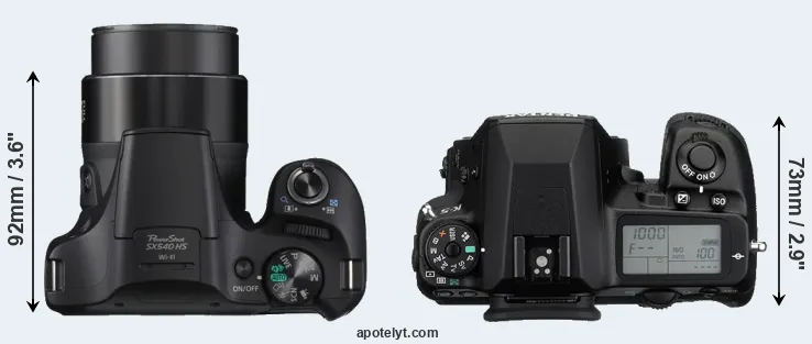 Compare SX540 versus K-5 top