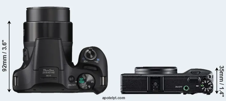 Compare SX540 versus GR top