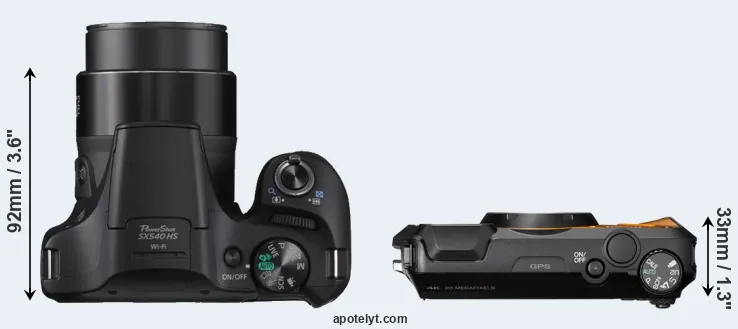 Compare SX540 versus WG-6 top