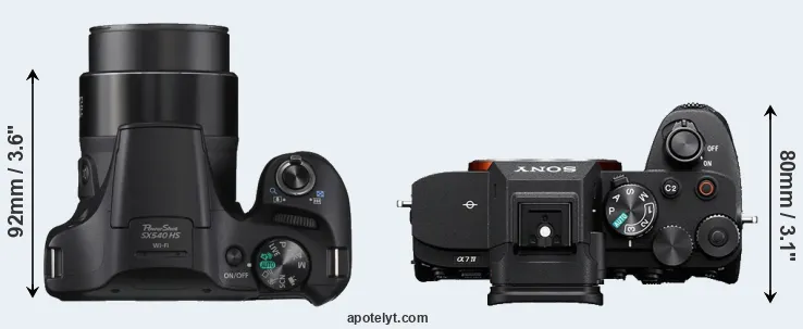 Compare SX540 versus A7 IV top