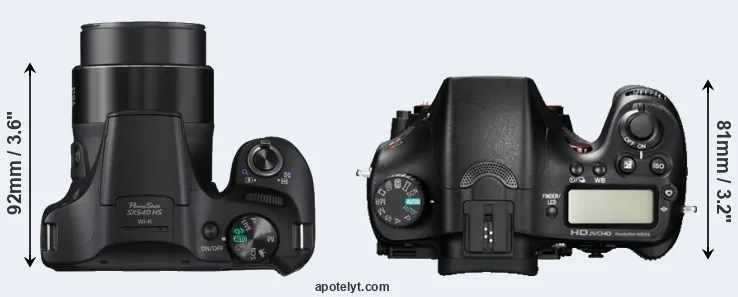 Compare SX540 versus A77 top
