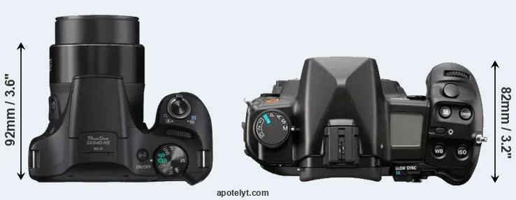 Compare SX540 versus A900 top