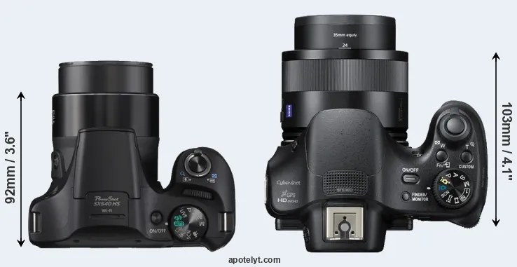Compare SX540 versus HX400V top